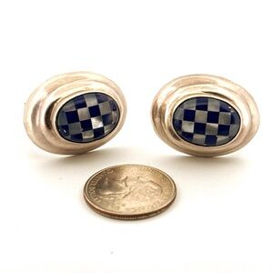 Very large 925 Sterling Silver Ming S clip on earrings RARE